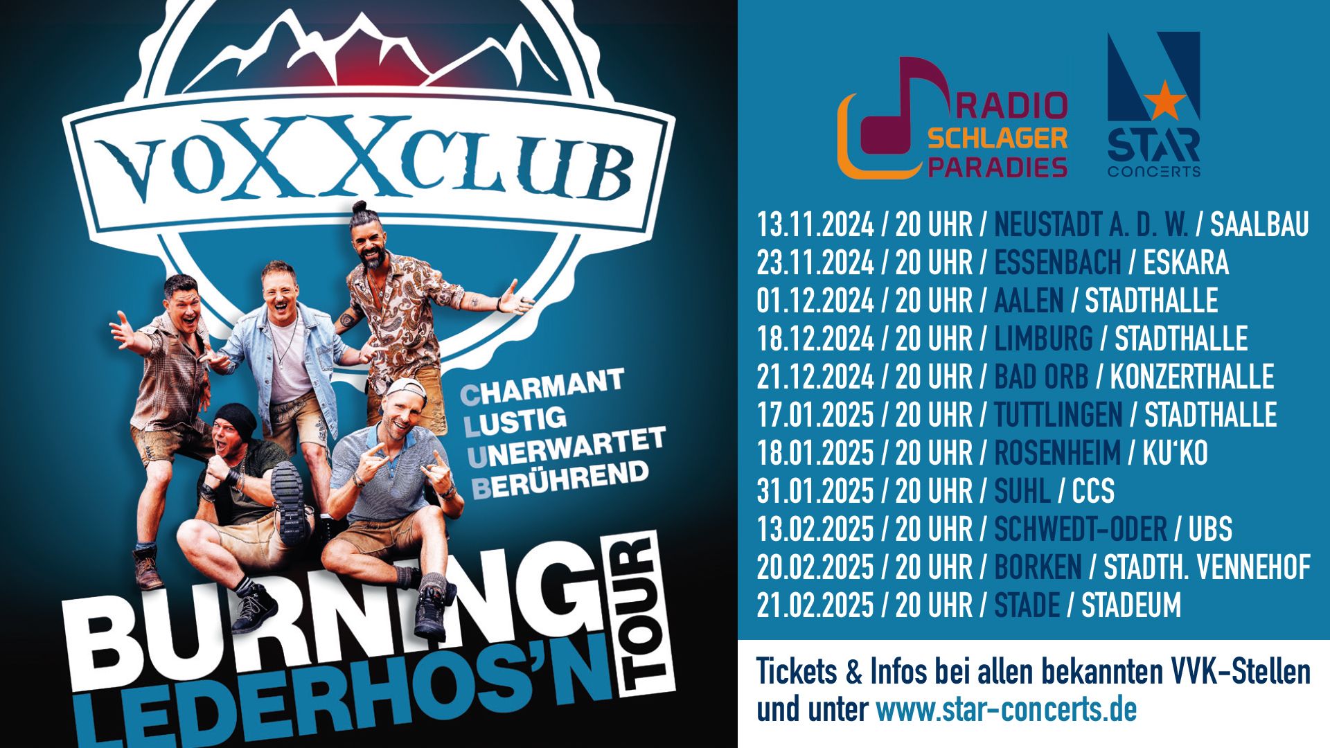 VoXXclub - Burning Lederhos'n Tour 24/25 – RADIO SCHLAGERPARADIES