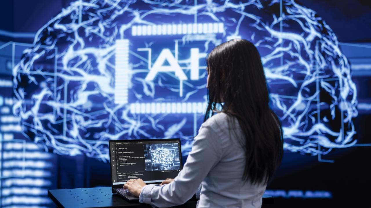 Programmiererin analysiert KI-Daten