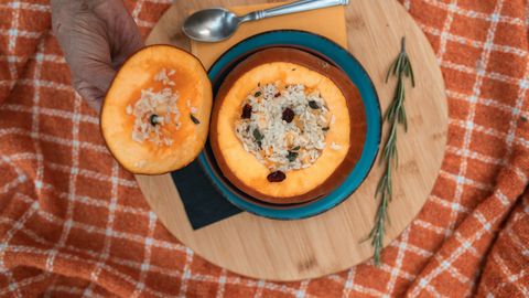 Rezept: Gefüllter Hokkaido mit Hackfleisch