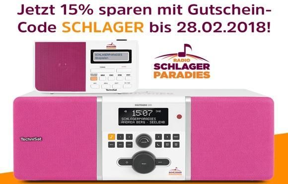 Unser Schlagerparadies - Radio jetzt mit 15% Rabatt bis zum 28. Februar!