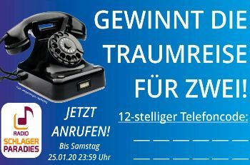 Gewinnt Eure Traumreise für Zwei - jetzt anrufen